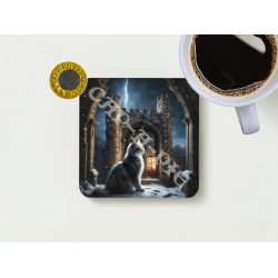 Cat and Castle Set Coffee Coasters