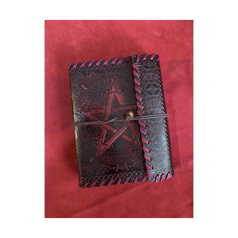 Leather Journal with patinated paper - Star Design