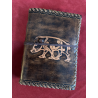Leather Journal with patinated paper - Boar Design